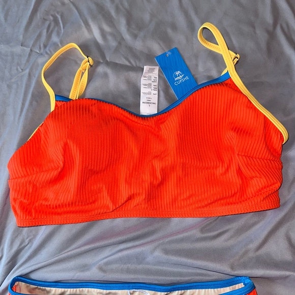 Cupshe Algeria bikini- orange- NWT- large top & medium bottom - Picture 5 of 5
